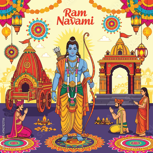 Hindu God Rama Standing Heroically 1.