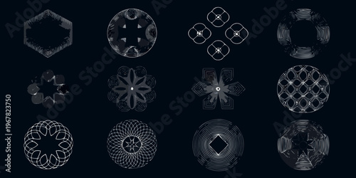 Geometric patterns in grayscale a collection of abstract circular designs