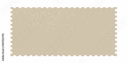 Blank postage stamp with a textured perforated border