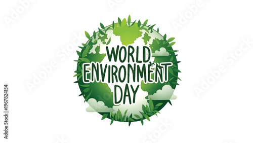 World Environment Day, eco friendly logo, green awareness symbol, environmental protection icon