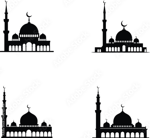 A high-quality Taj Mahal vector illustration showcasing the iconic marble architecture and domes of this historic Indian landmark and mausoleum in Agra