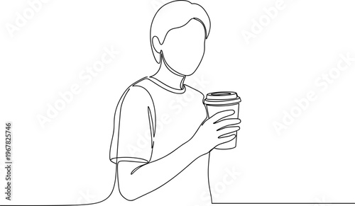 Man holding a coffee cup.