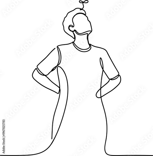 Confident Woman Standing With Hands on Hips.