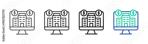 Online Business Icon Collection Different Style Outline