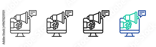 Digital Campaign Icon Collection Different Style Outline