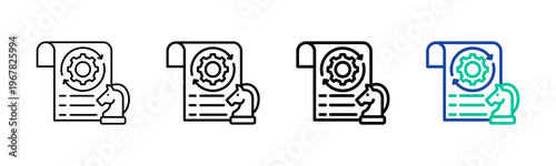 Strategy Execution Icon Collection Different Style Outline