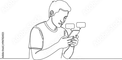 Man holding smartphone with selfie stick.