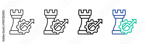 Strategy Development Icon Collection Different Style Outline
