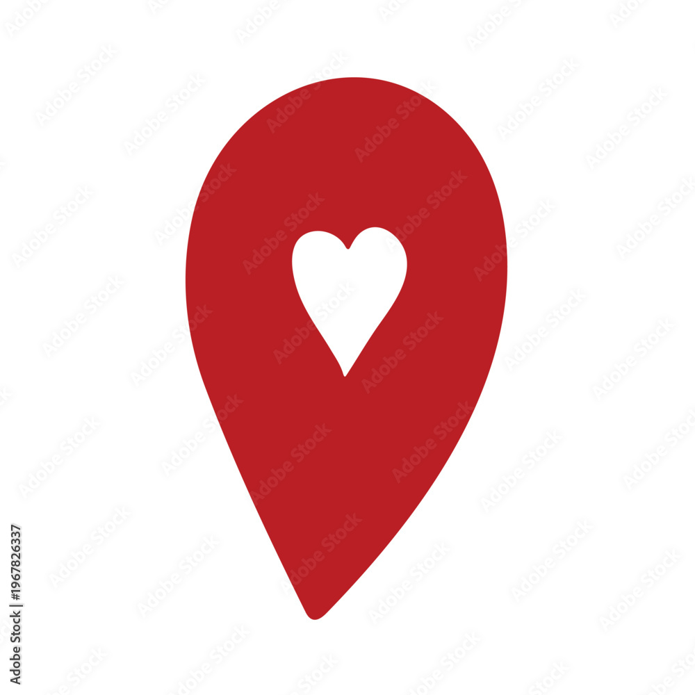 Fototapeta premium Hand drawn map pin Map marker pointer sign GPS and mapping tools Location pin symbol Pinpoint clipart in doodle style Single element for web, design