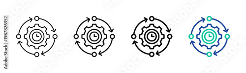 Operational Efficiency Icon Collection Different Style Outline