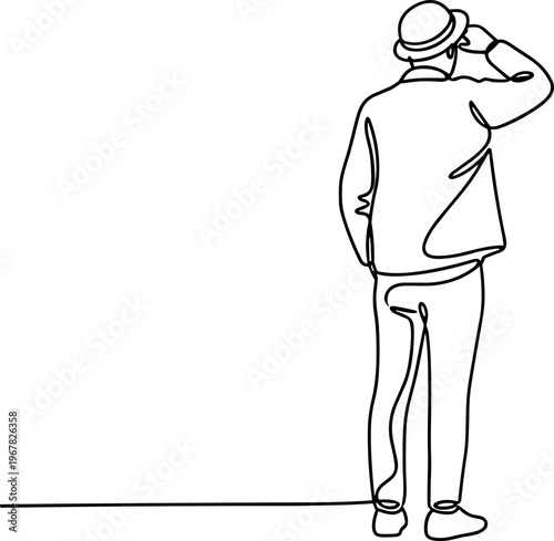 Man in hat looking away thoughtfully.