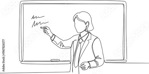 Woman writing on whiteboard with marker.