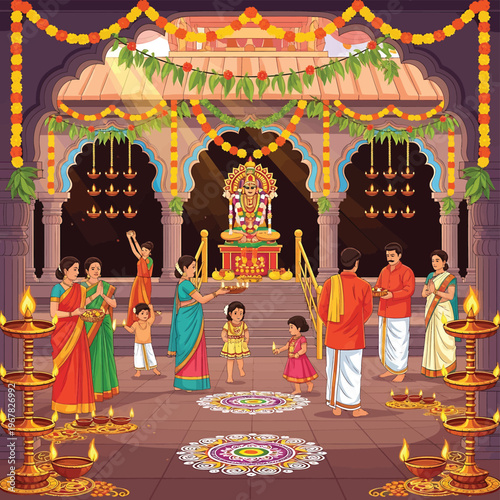 People Celebrating Traditional Indian Festival.