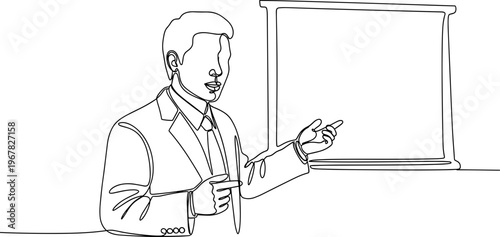 Businessman giving a presentation speech.