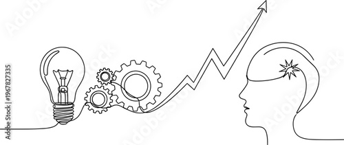 Innovation Idea Light Bulb Brainstorm.
