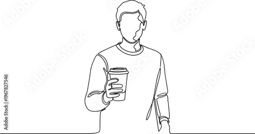 Man holding a coffee cup.