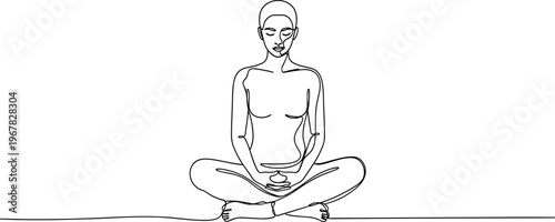 Man sitting in yoga meditation pose.