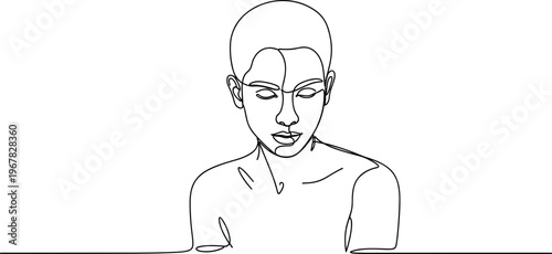 Young Adult Man Looking Down Relaxed.