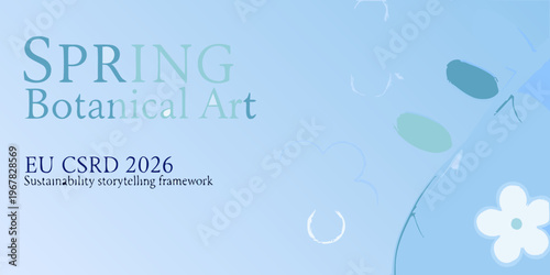 Spring botanical art graphic with event details and sustainability focus