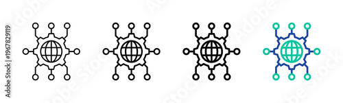 Network Configuration Icon Collection Different Style Outline