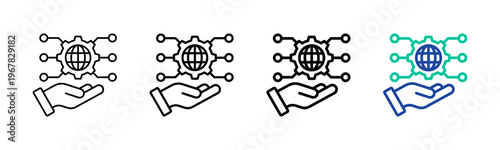 Network Services Icon Collection Different Style Outline