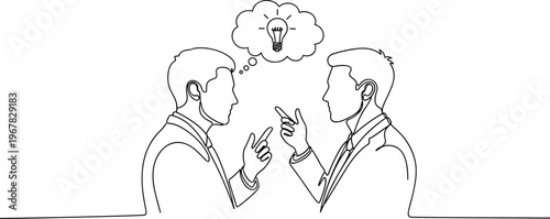 Two Businessmen Discussing an Idea.