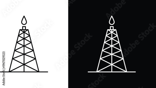 Shale gas rig icon