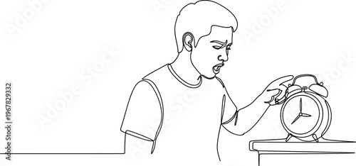 Man holding an alarm clock.