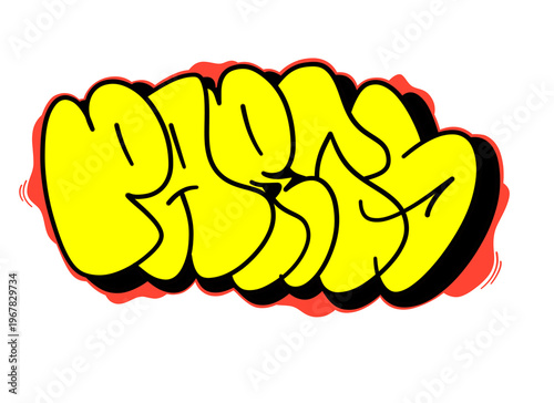 textured graffiti throw up bubble style letter PARIS city name isolated design