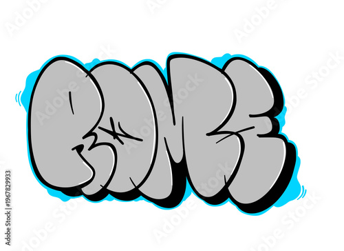 textured graffiti throw up bubble style letter ROME city name isolated design