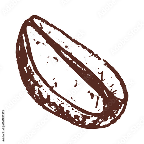 Hand drawn fresh roasted coffee bean Arabica robusta seed doodle Single element for print, web, design, decor