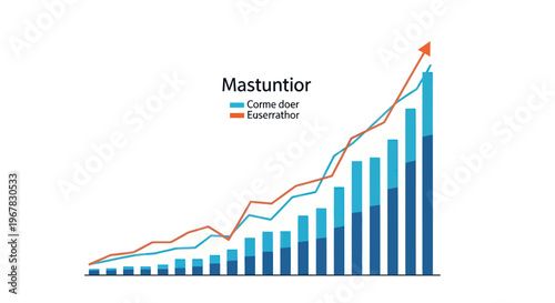Upward Trending Bar Chart With Line Graph Showing Growth and Profit