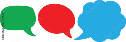 Colorful speech bubbles for communication
