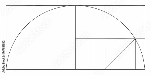 Geometric illustration of a golden ratio with intersecting lines
