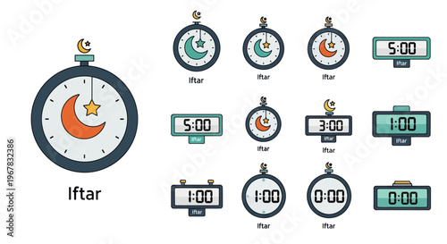 Islamic Iftar Time Clocks and Digital Timers