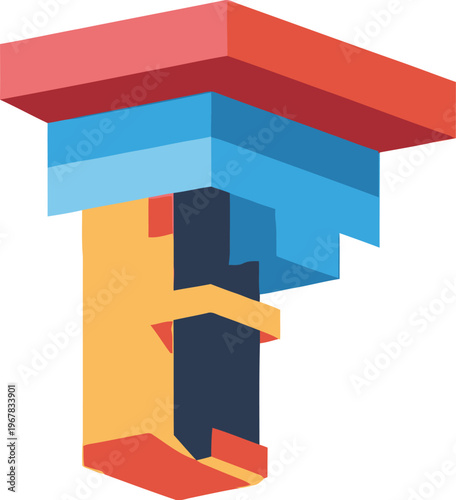 Abstract Geometric Structure with Overlapping Rectangular Elements.