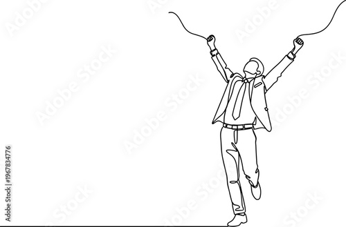 Person jumping with parachute straps.