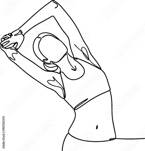 Woman in yoga pose stretching.