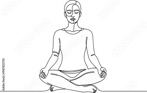 Woman Sitting in Meditation Posture.