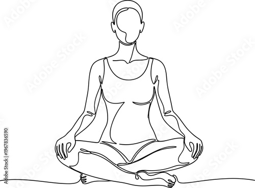 Woman Sitting in Meditation Posture.