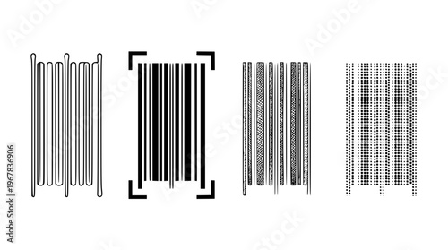 Various barcode designs and patterns for scanning technology