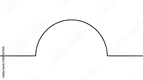 Simple vector illustration of a semicircle design element