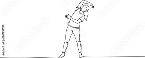 Woman doing yoga stretch exercise.