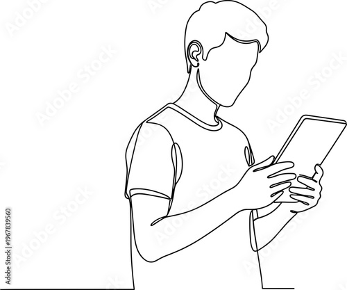 Man holding a digital tablet device.