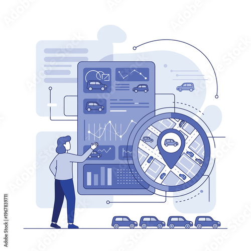 Fleet Management System Analyzing Vehicle Data and Location.