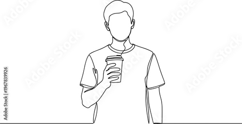 Man holding a coffee cup.
