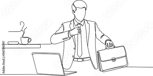 Businessman with briefcase and laptop computer.