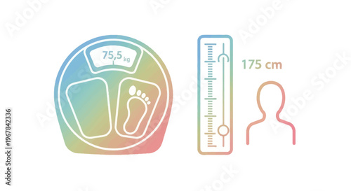 Body Weight Scale and Height Measurement for Health and Fitness