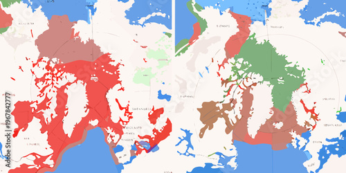 Range maps depicting the distribution of two distinct bear species