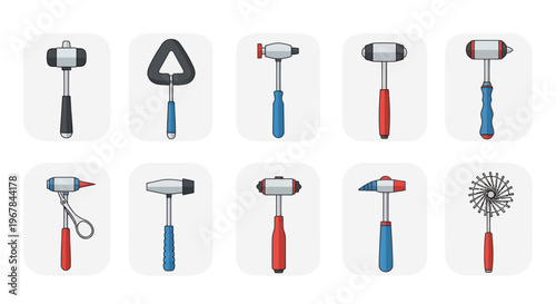 Collection of Reflex Hammers and Medical Instruments